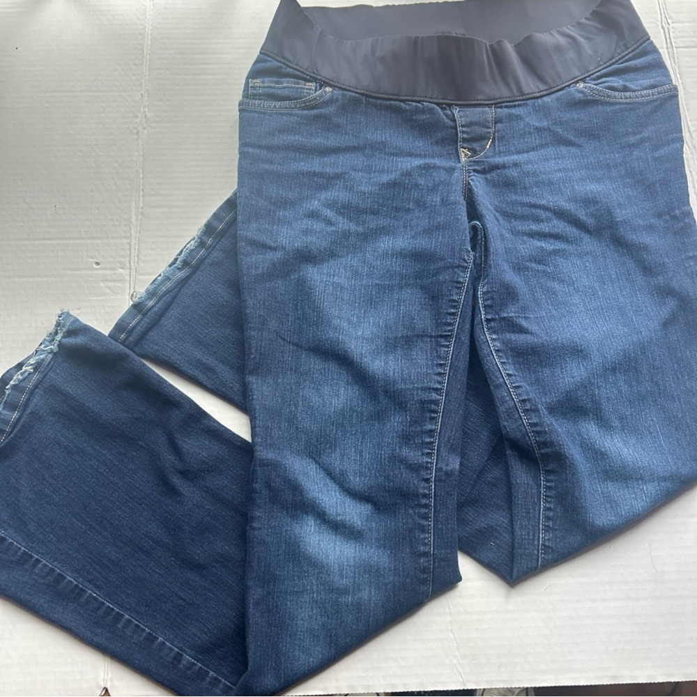 Old Navy 2012 Skinny Flare Maternity Knit Panel Jeans Low Rise Good Cond Size 8M